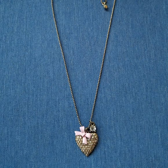 Betsey Johnson Pavé Stone Heart Necklace - EPC - Picture 7 of 8